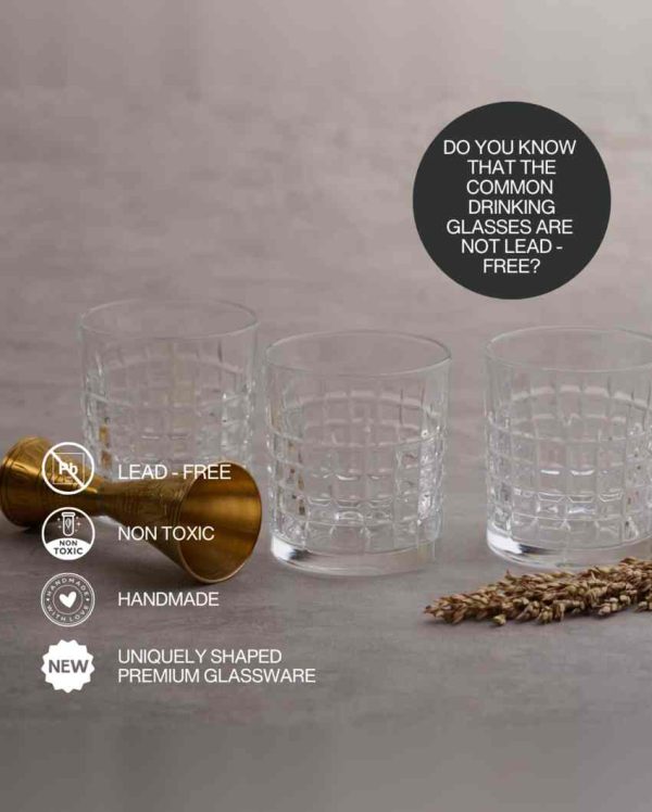 Premium Transparent Whiskey Glass | Set of 6 | 350 ML For Cheap