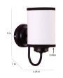 Contrast White & Black Cotton Wall Mounted Lamp With Iron Base | 7 x 4 x 9 inches Cheap