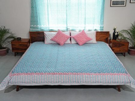 Artisan Weave Printed Cotton Bedsheet with 2 Pillow Cover, 2 Cushion Covers Online