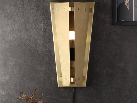 Tri-Angular Antique Brass Wall Lamp | 7 x 6 x 13 inches Fashion