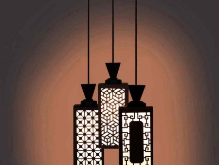 Decoración 3 Lights Foyer Wooden Pendant Ceiling Lamp | 8 x 4 x 35 inches For Discount