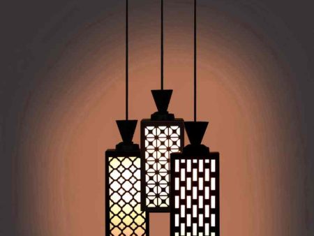 Elegant 3 Lights Foyer Wooden Pendant Ceiling Lamp | 8 x 4 x 35 inches Discount