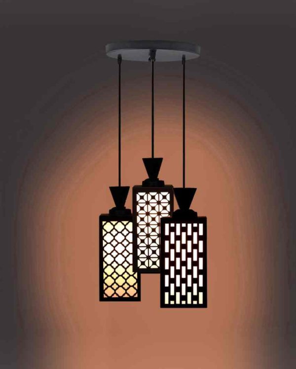 Elegant 3 Lights Foyer Wooden Pendant Ceiling Lamp | 8 x 4 x 35 inches Discount