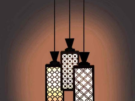 Creador Wooden 3 Lights Pendant Foyer Ceiling Lamp | 8 x 4 x 35 inches Discount