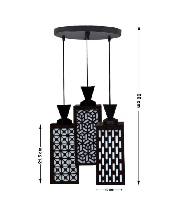 Eleganz 3 Lights Foyer Wooden Pendant Ceiling Lamp | 8 x 4 x 35 inches Online now