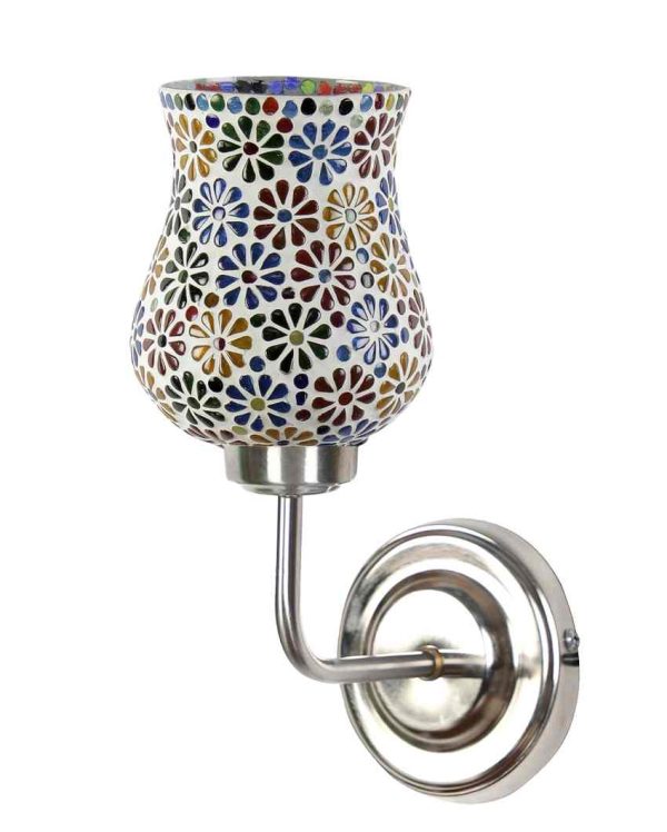 Chic Elegant Glass Wall Mounted Lamp With Steel Base | 9 x 4 x 13 inches Online Sale