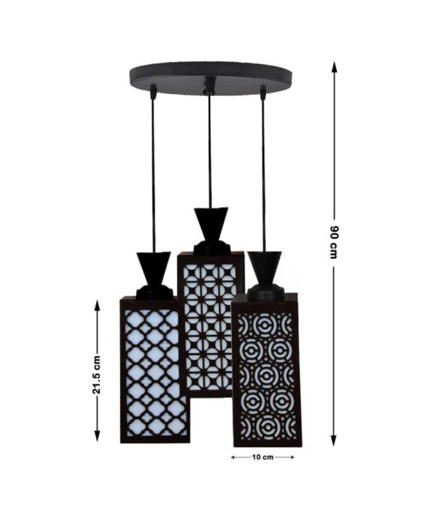 Estilo Wooden 3 Lights Pendant Foyer Ceiling Lamp | 8 x 4 x 35 inches Online