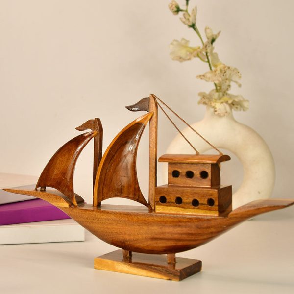 The Boat of Hope Wooden Showpiece Online Sale