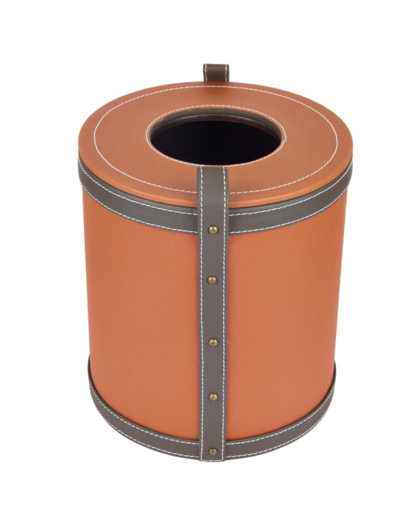 Durable Faux Leather with Unique Two Tone Finish Dustbin | 5 L | 9 x 10 inches Discount