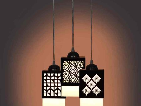 Wave 3 Lights Wooden Premium Hallway Ceiling Lamp | 5 x 6 x 32 inches For Discount