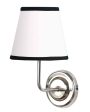 Contrast White & Black Cotton Wall Mounted Lamp With Steel Base | 7 x 6 x 10 inches Sale