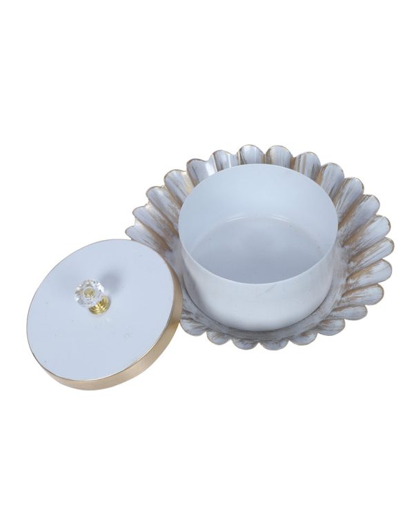 Sophisticated Golden and White Jar With Plate Dry Fruit Platter | Pack of 2 | 200 ML Hot on Sale