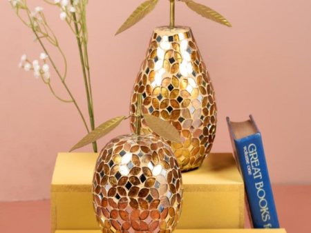 Gold Mosaic Mirror Pear and Apple Decorative | Set of 2 Online