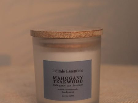 Mahogany And Oak Soy Wax Scented Candle | 7.6 x 7.6 cm   3 x 3 inches Online Hot Sale