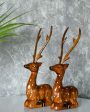 Sitting Wooden Deer | Set Of 2 Online