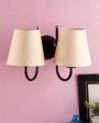 Classic Cotton Wall Mounted Dual Lamp With Iron Base | Set of 2 | 12 x 6 x 9 inches Online Sale