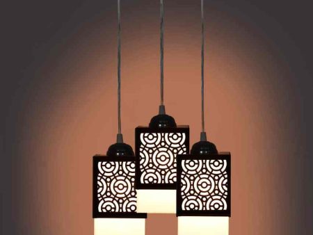 Design 3 Shades Wooden Pendant Ceiling Lamp | 5 x 6 x 32 inches Fashion