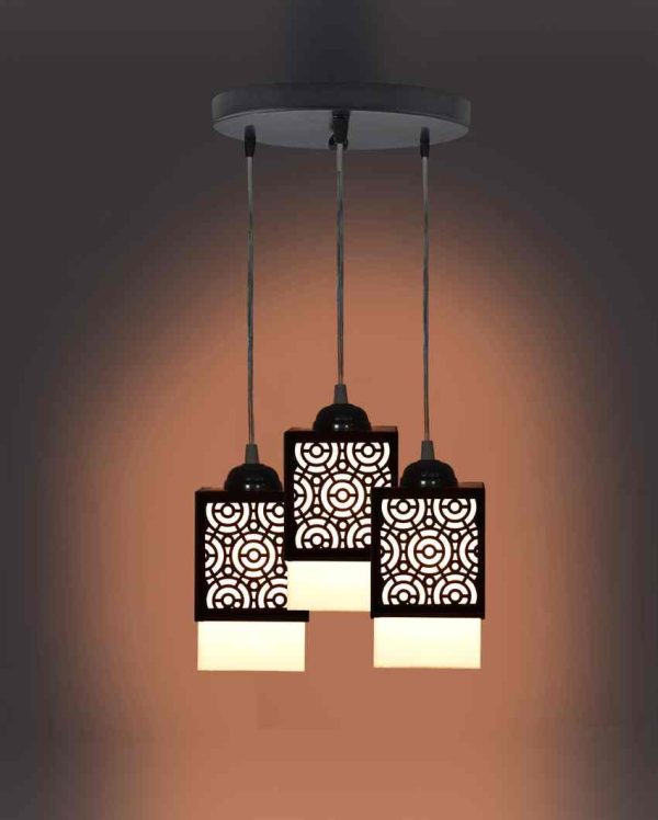 Design 3 Shades Wooden Pendant Ceiling Lamp | 5 x 6 x 32 inches Fashion