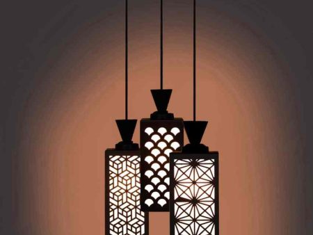 Artisan 3 Lights Foyer Wooden Pendant Ceiling Lamp | 8 x 4 x 35 inches For Discount