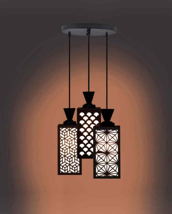 Artisan 3 Lights Foyer Wooden Pendant Ceiling Lamp | 8 x 4 x 35 inches For Discount