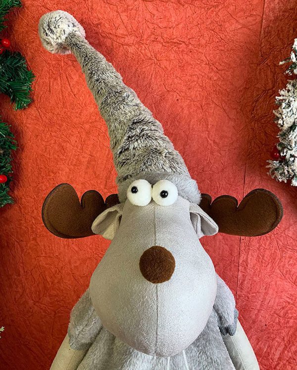 Grey Dress Mrs.Reindeer Christmas Decor | 12 x 12 x 35 Inches Fashion