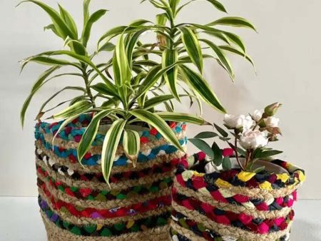 Multicolor Jute Planters | Set Of 3 Cheap