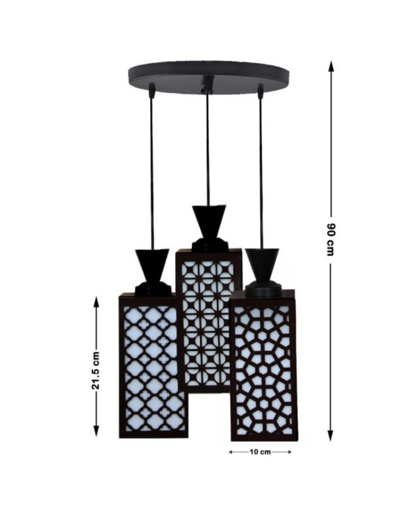 Design 3 Lights Foyer Wooden Pendant Ceiling Lamp | 8 x 4 x 35 inches Online Sale