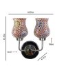 Brilliant Mosaic Glass Wall Mounted Dual Lamp With Steel Base | Set of 2 | 5 x 11 x 14 inches Sale