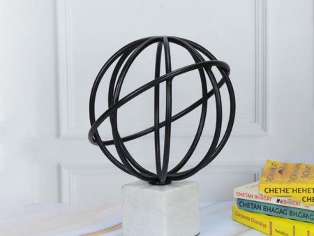 Black Iron Cosmic Wired Globe Décor Object | 9 x 8 x 11 inches For Discount