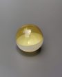 Yellow & White Unique Art Glass Hand Blown Sphere Online now