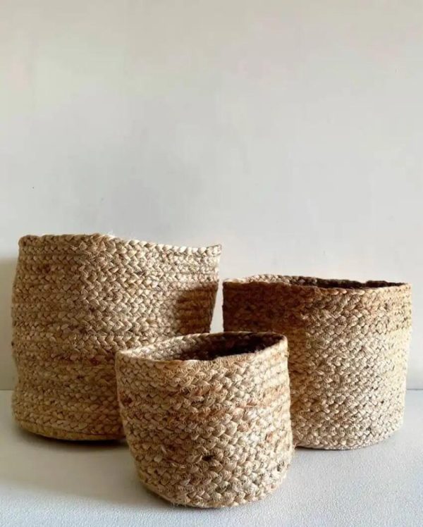 Natural Jute Planters | Set Of 3 Online