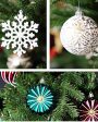 Vibrant Maroon, Green & White Christmas Ball Ornaments | 15 x 5 inches on Sale