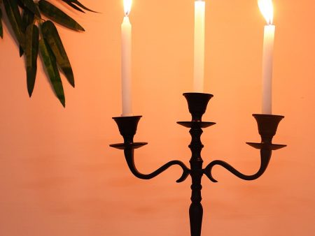 Elegant Three Arm Design For Hosting Candlelight Events Aluminium Candle Holder | 10 x 4 x 11 inches Discount