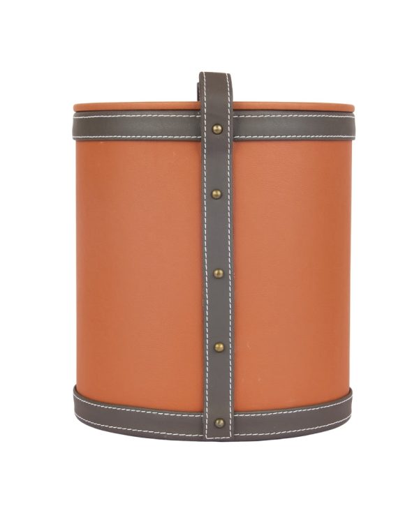 Durable Faux Leather with Unique Two Tone Finish Dustbin | 5 L | 9 x 10 inches Discount