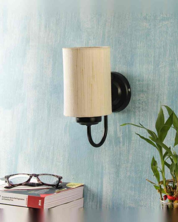 Elegant Cotton Wall Mounted Lamp With Iron Base | 7 x 4 x 9 inches Discount