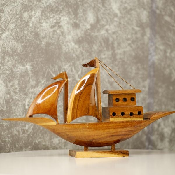 The Boat of Hope Wooden Showpiece Online Sale