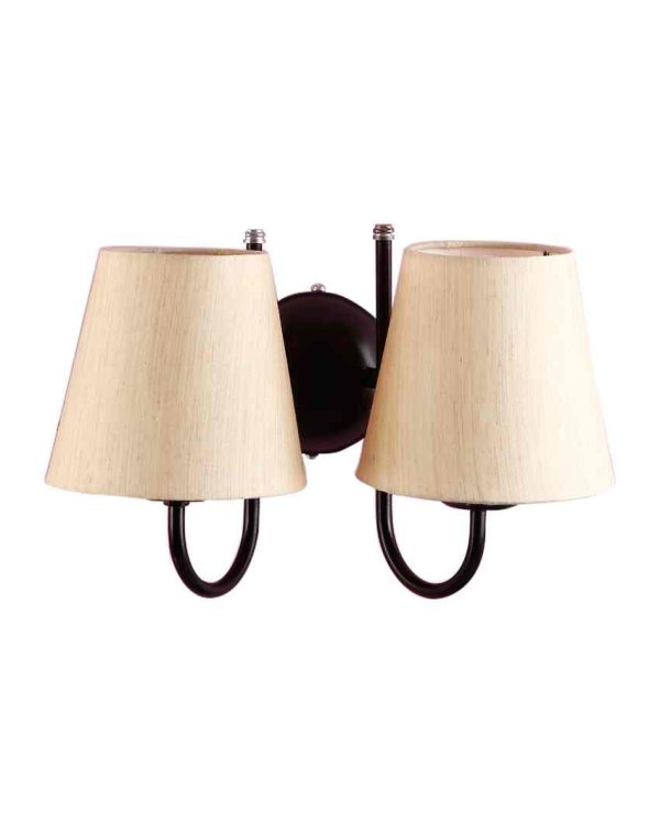 Classic Cotton Wall Mounted Dual Lamp With Iron Base | Set of 2 | 12 x 6 x 9 inches Online Sale