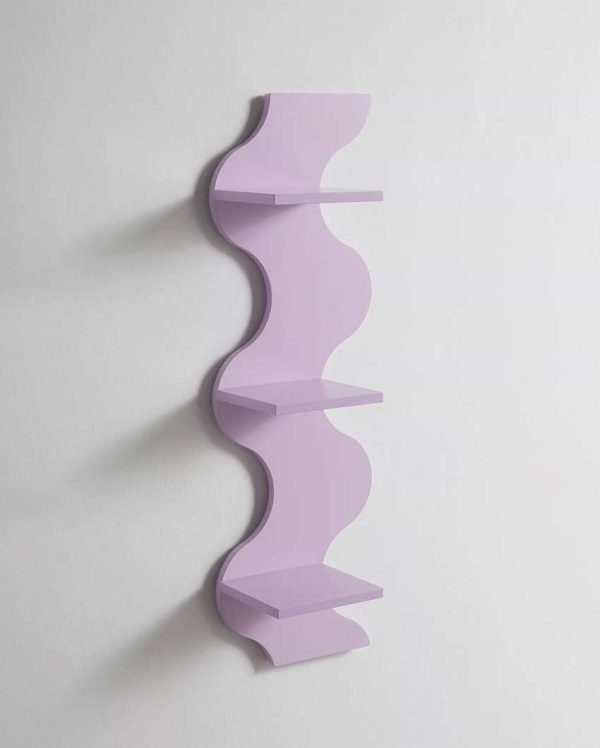 Space Saving Design Creative Squiggle Tower MDF Duco PU Finish Wall Rack | 36 x 14 x 9 inches For Discount