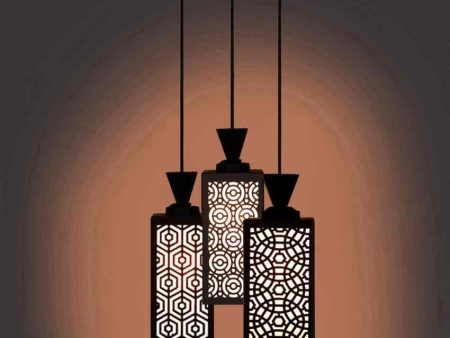 Arte Wooden Pendant 3 Lights Foyer Ceiling Lamp | 8 x 4 x 35 inches Online Sale