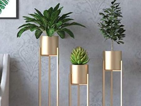 Tall Indoor Plant Stand with Planter Pot | Set of 3 Supply