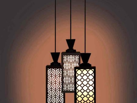 Contemporary Wooden Pendant 3 Lights Foyer Ceiling Lamp | 8 x 4 x 35 inches Supply