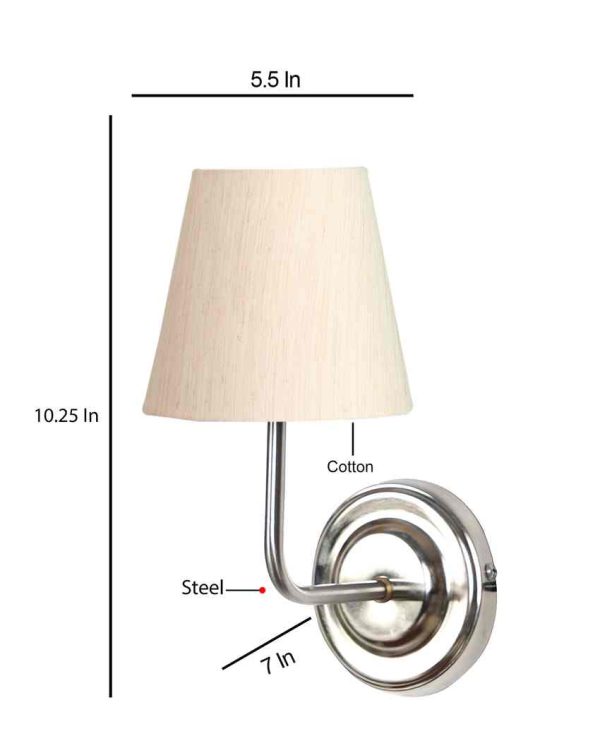 Classic Timeless Cotton Wall Mounted Lamp With Iron Base | 7 x 6 x 10 inches Online Hot Sale