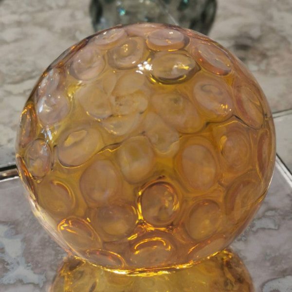 Golden Shiny Art Glass Hand Blown Sphere Supply