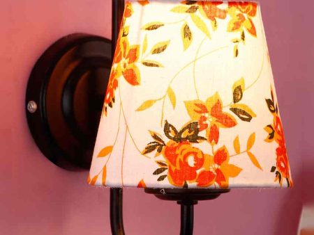 Elegant Unique Cotton Shade Wall Mounted Lamp With Iron Base | 6 x 8 inches Cheap