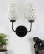 Decorative Unique Mosaic Glass Wall Mounted Dual Lamp With Iron Base | Set of 2 | 5 x 11 x 14 inches Online Sale