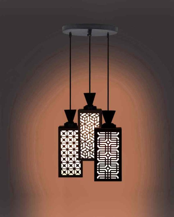 Colores 3 Lights Foyer Wooden Pendant Ceiling Lamp | 8 x 4 x 35 inches Online now