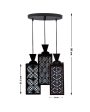 Colores Wooden Pendant 3 Lights Foyer Ceiling Lamp | 8 x 4 x 35 inches on Sale