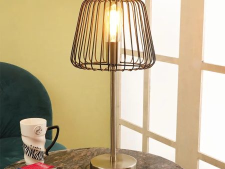 The Confined Bulb Table Lamp In Pewter Finish | 10 x 21 inches Hot on Sale