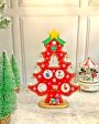 Red Diy Wooden Christmas Tree With Led Light Christmas Table Decor | 12 x 9 inches Sale