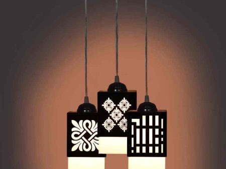 Elegant 3 Shades Wooden Pendant Ceiling Lamp | 5 x 6 x 32 inches on Sale